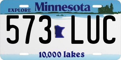 MN license plate 573LUC