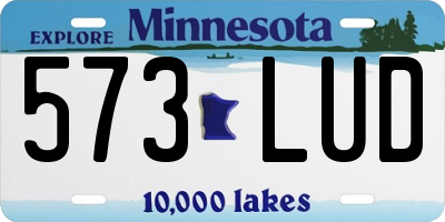 MN license plate 573LUD