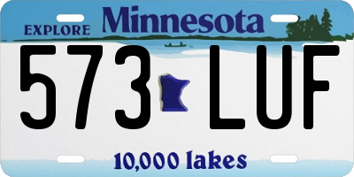 MN license plate 573LUF