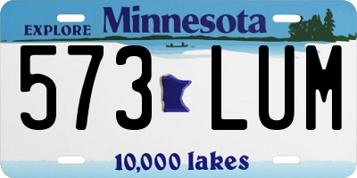 MN license plate 573LUM
