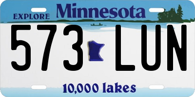 MN license plate 573LUN