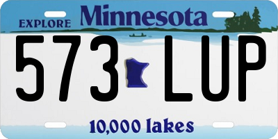 MN license plate 573LUP