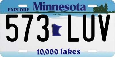 MN license plate 573LUV