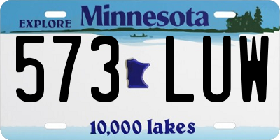 MN license plate 573LUW