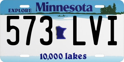 MN license plate 573LVI
