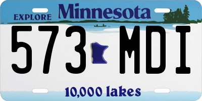 MN license plate 573MDI