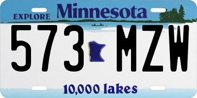 MN license plate 573MZW