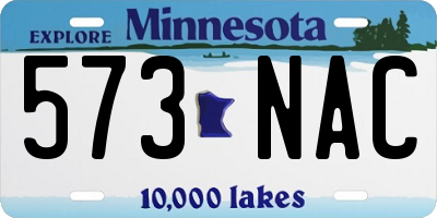 MN license plate 573NAC