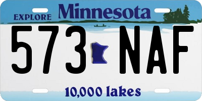 MN license plate 573NAF
