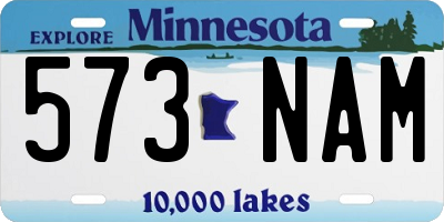 MN license plate 573NAM