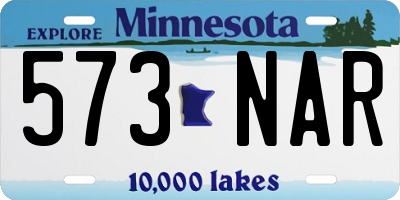 MN license plate 573NAR