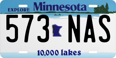 MN license plate 573NAS
