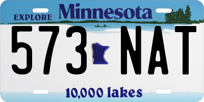 MN license plate 573NAT