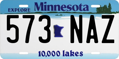 MN license plate 573NAZ