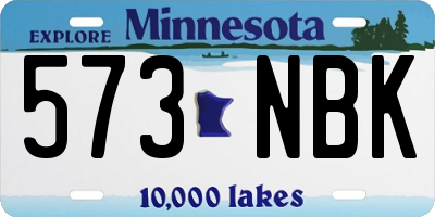 MN license plate 573NBK
