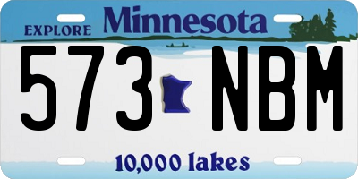 MN license plate 573NBM