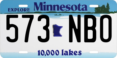 MN license plate 573NBO