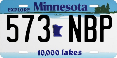 MN license plate 573NBP