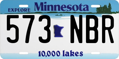 MN license plate 573NBR