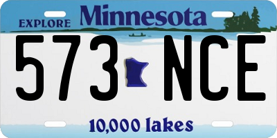 MN license plate 573NCE
