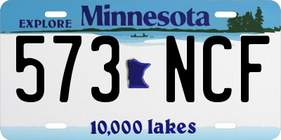 MN license plate 573NCF