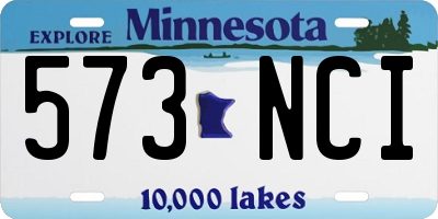 MN license plate 573NCI