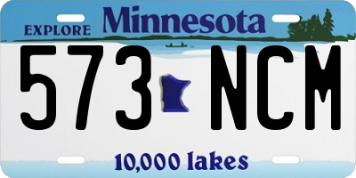 MN license plate 573NCM