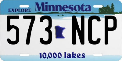 MN license plate 573NCP