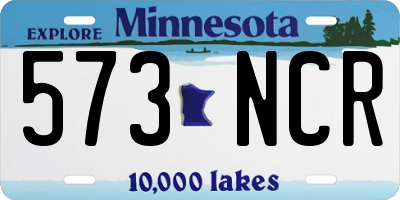 MN license plate 573NCR