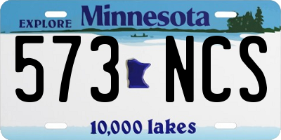 MN license plate 573NCS