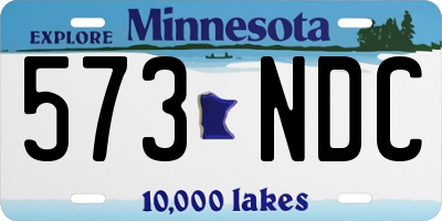 MN license plate 573NDC