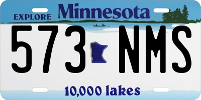 MN license plate 573NMS