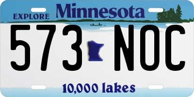 MN license plate 573NOC