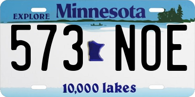 MN license plate 573NOE