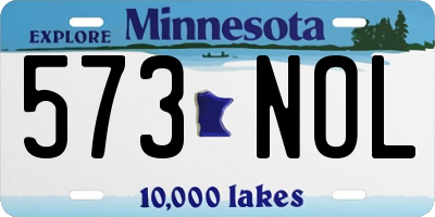 MN license plate 573NOL