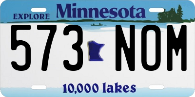MN license plate 573NOM
