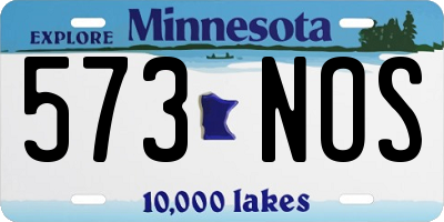 MN license plate 573NOS