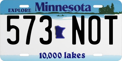 MN license plate 573NOT