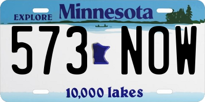 MN license plate 573NOW