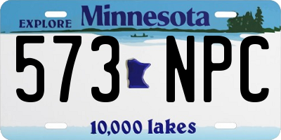 MN license plate 573NPC
