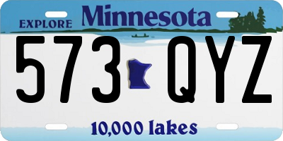MN license plate 573QYZ