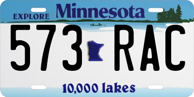 MN license plate 573RAC