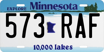 MN license plate 573RAF