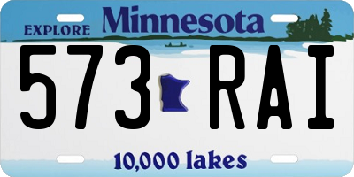MN license plate 573RAI
