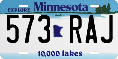 MN license plate 573RAJ
