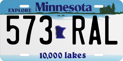 MN license plate 573RAL
