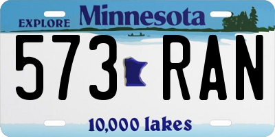 MN license plate 573RAN