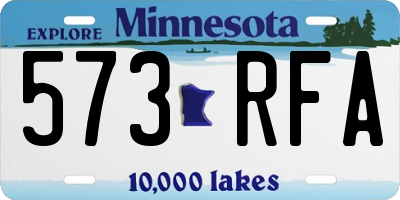 MN license plate 573RFA