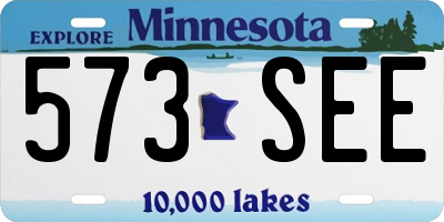MN license plate 573SEE