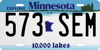 MN license plate 573SEM